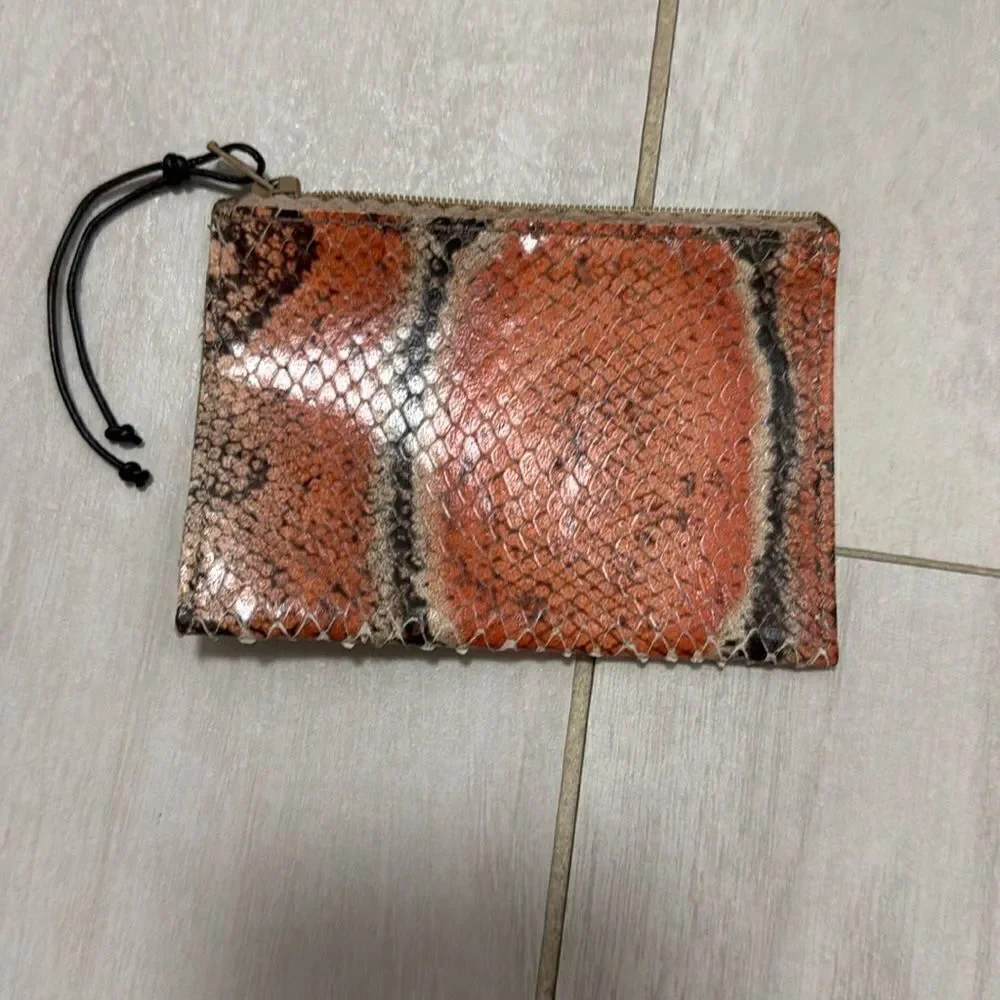 NEW b. May python zip card holder wallet.